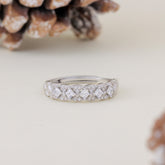Sterling Silver Multi-Diamond CZ Band Ring for Women